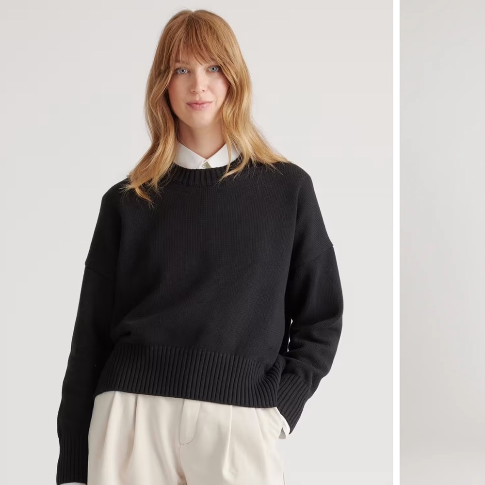 NWT Quince organic cotton boyfriend crew sweater